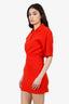 Sandro Red Crystal Button Sweater Dress Size 34