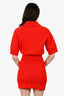 Sandro Red Crystal Button Sweater Dress Size 34