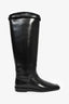 Toteme Black Leather Logo Riding Boots Size 35
