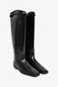 Toteme Black Leather Logo Riding Boots Size 35