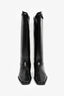 Toteme Black Leather Logo Riding Boots Size 35