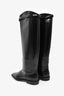 Toteme Black Leather Logo Riding Boots Size 35