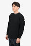 Palm Angels Black Logo Printed Long Sleeve Crewneck Top Size M Mens