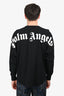 Palm Angels Black Logo Printed Long Sleeve Crewneck Top Size M Mens