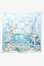 Hermès Light Blue Silk Graphic Printed Carre 90