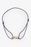 Christian Dior 18K Yellow Gold/Diamond Dioramour "Oui" Bracelet with Navy Cord