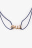 Christian Dior 18K Yellow Gold/Diamond Dioramour "Oui" Bracelet with Navy Cord