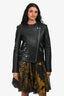 Isabel Marant Etoile Black Lambskin Leather Jacket Size 36