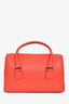 Loewe 2012 Coral Red Grained Leather Alamo 28 Top Handle with Strap