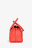 Loewe 2012 Coral Red Grained Leather Alamo 28 Top Handle with Strap