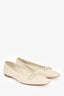 Salvatore Ferragamo Greige Patent Square Toe Ballet Flats Size 9