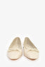 Salvatore Ferragamo Greige Patent Square Toe Ballet Flats Size 9