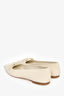 Salvatore Ferragamo Greige Patent Square Toe Ballet Flats Size 9