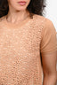 Chloé Terracotta Wool Eyelet Layered Short Sleeve Top Size 36