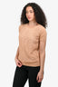 Chloé Terracotta Wool Eyelet Layered Short Sleeve Top Size 36