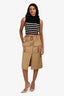 Chloe Khaki Utility Belted Midi Skirt Size 36