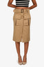 Chloe Khaki Utility Belted Midi Skirt Size 36