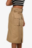 Chloe Khaki Utility Belted Midi Skirt Size 36