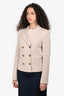 Max Mara Beige Cotton/Wool Double Breasted Cropped Blazer Size 6