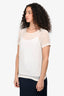 Max Mara Cream Silk Short Sleeve T-Shirt Size 4
