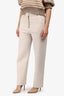 S'Max Mara Cream Cotten/Linen Straight Leg Pants Size S