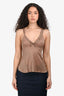Gucci Beige Tie Knot Detail Sleeveless Top Size M