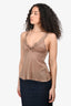Gucci Beige Tie Knot Detail Sleeveless Top Size M