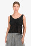 Pre-Loved Chanel™ Black Pattern Knot Detail Top Est. Size S