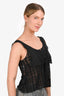 Pre-Loved Chanel™ Black Pattern Knot Detail Top Est. Size S