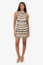 Jean Paul Gaultier Cream/Navy Knit Sleeveless Mini Dress Size S