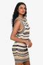 Jean Paul Gaultier Cream/Navy Knit Sleeveless Mini Dress Size S