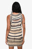 Jean Paul Gaultier Cream/Navy Knit Sleeveless Mini Dress Size S