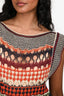 Jean Paul Gaultier Orange/Multicolour Stripe Pattern Sleeveless Mini Dress Size S