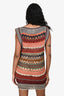 Jean Paul Gaultier Orange/Multicolour Stripe Pattern Sleeveless Mini Dress Size S