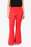 Smythe Red Double Breasted Blazer + Flared Trouser Set Size 10