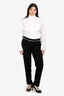 Vince Black/White Wool Slim Fit Trousers Size 10