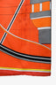 Hermès Orange Silk 'Projet de Voiture Petit-Duc Bateau Motif' 140 Shawl
