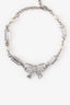 Pre-Loved Chanel™ Silver Tone Crystal Pearl Bow Bracelet