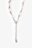 Pre-Loved Chanel™ Silver Tone Crystal Pearl Bow Bracelet