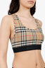 Burberry London Brown Check Nylon Sports Bra Top Size S