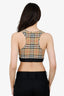 Burberry London Brown Check Nylon Sports Bra Top Size S