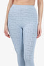 Givenchy Blue Cotton Jacquard Pattern Leggings Size XS