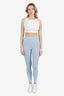 Givenchy Blue Cotton Jacquard Pattern Leggings Size XS