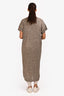 Brunello Cucinelli Beige Linen Sequin Detail 'Dazzling Water Lilies' Long Cardigan Size XL