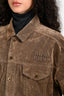 Miu Miu 2024 Brown Velvet Washed Jacket Size 40
