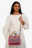 Valentino Pink/Multicolour Raffia VLogo Tote Bag with Pouch