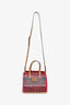 Valentino Pink/Multicolour Raffia VLogo Tote Bag with Pouch