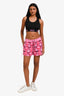 Hermès Hot Pink Cotton Printed Drawstring Shorts Size 38