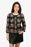 Louis Vuitton Black/Orange Tweed Gold/Silver Studded Jacket Size 40