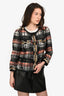 Louis Vuitton Black/Orange Tweed Gold/Silver Studded Jacket Size 40